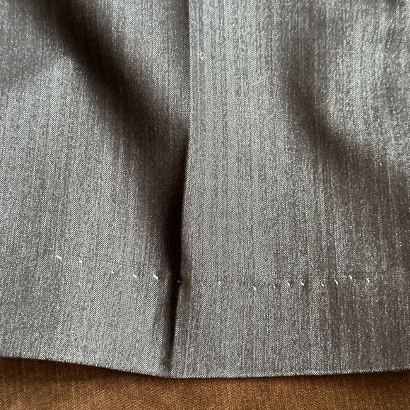 Larry Levine Gray Silver Wide Straight Leg Business attire With Pockets SZ 14 - Picture 13 of 14